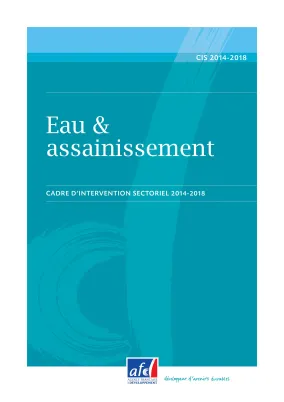 Cadre d'intervention : eau et assainissement