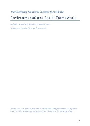 Environmental and social framework climate
